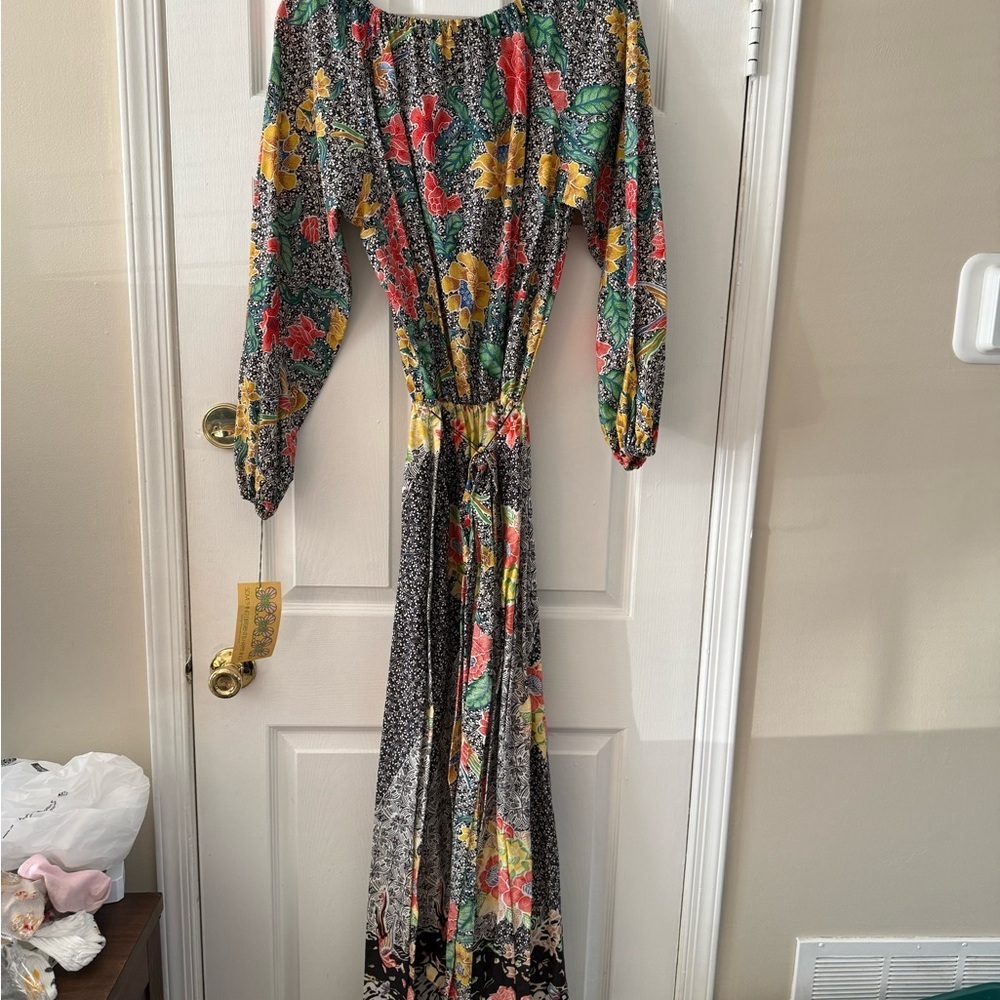 Vintage Floral Maxi Dress with Long Sleeves BNWT 100% Cotton - Picture 6 of 8
